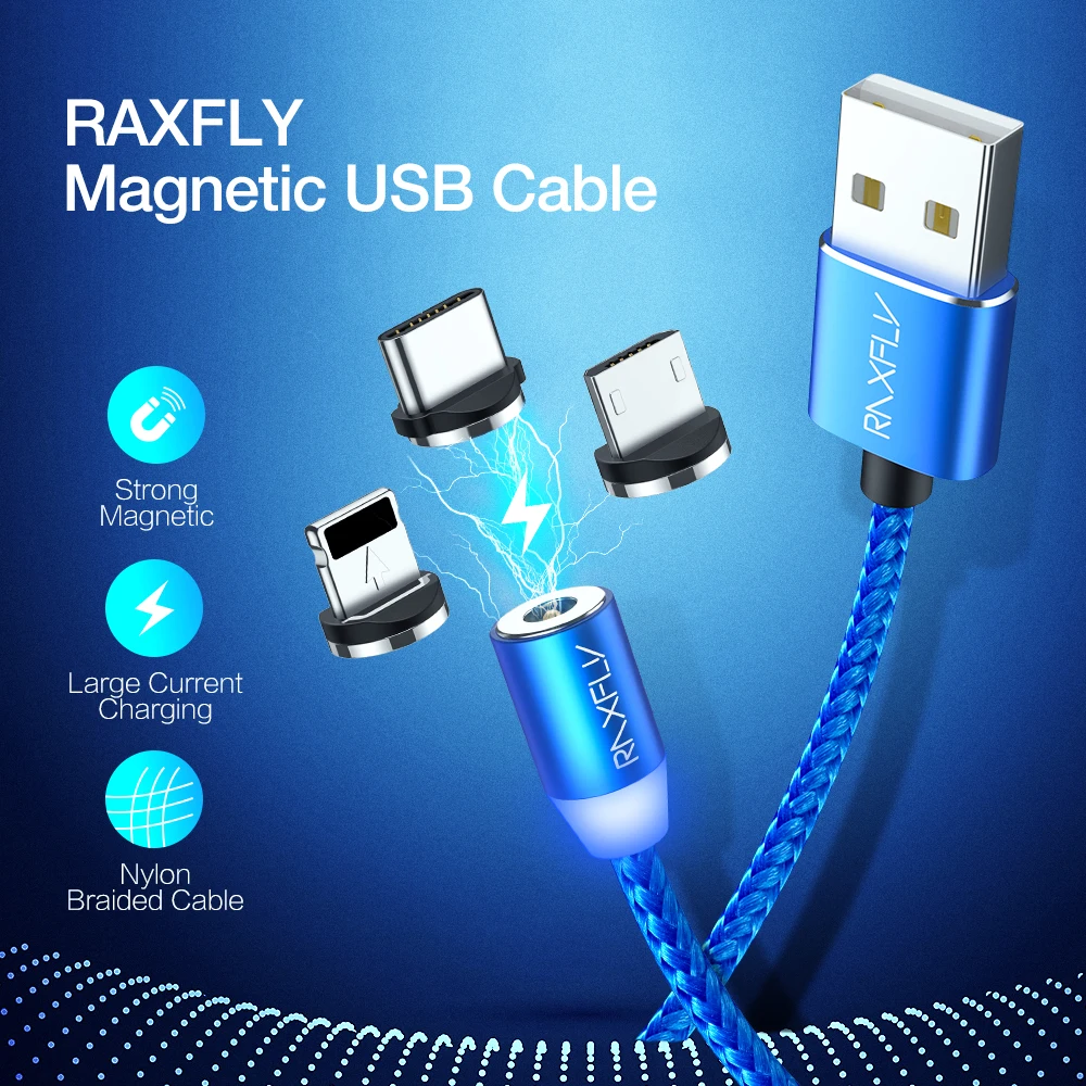 RAXFLY Магнитная USB Тип Кабеля C кабель Lightning магнит Зарядное устройство для iPhone XS Max XR