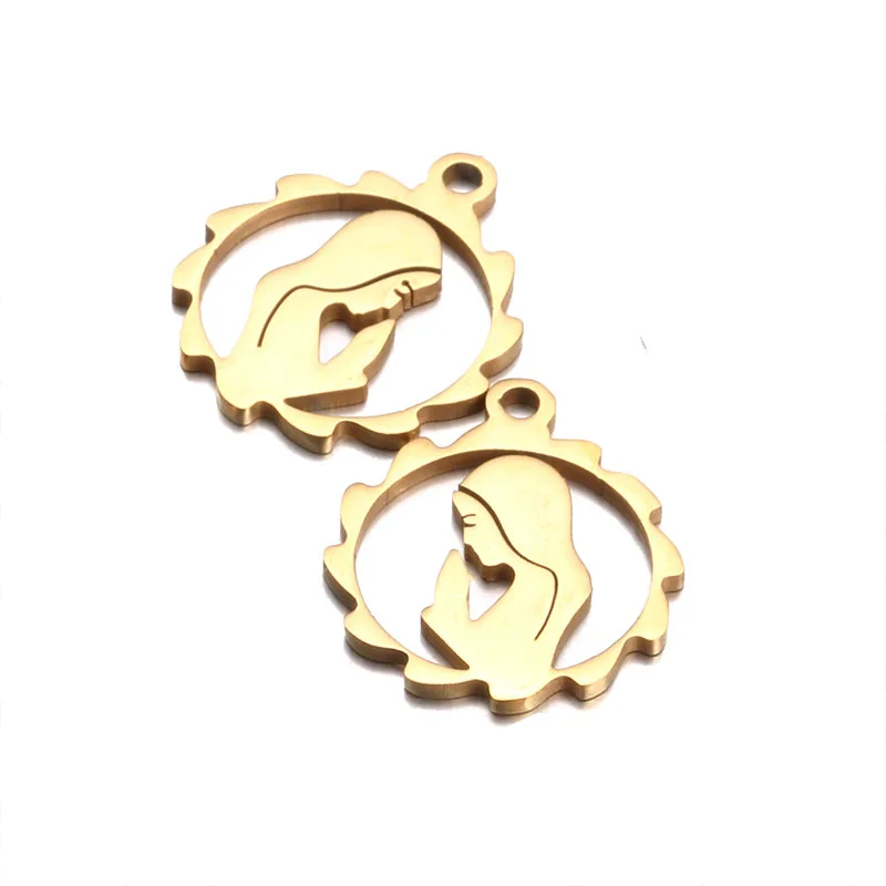 1 hole gold color 20 шт./лот, золотой цвет, Европейский, девственный, нержавеющая сталь, подвески, подходят для браслетов, ожерелья, DIY, девственные, подвески, изготовление ювелирных изделий - Окраска металла: 1 hole gold color