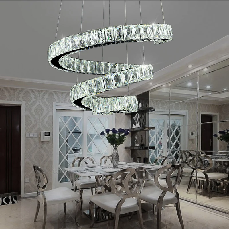安い ポストモダン LED スパイラルクリスタルのシャンデリアのため Lighs 玄関階段階段寝室ホテルホールシャンデリアぶら下げ照明
