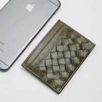 lanspace genuine leather mens woven card id holders handmade leather card holder