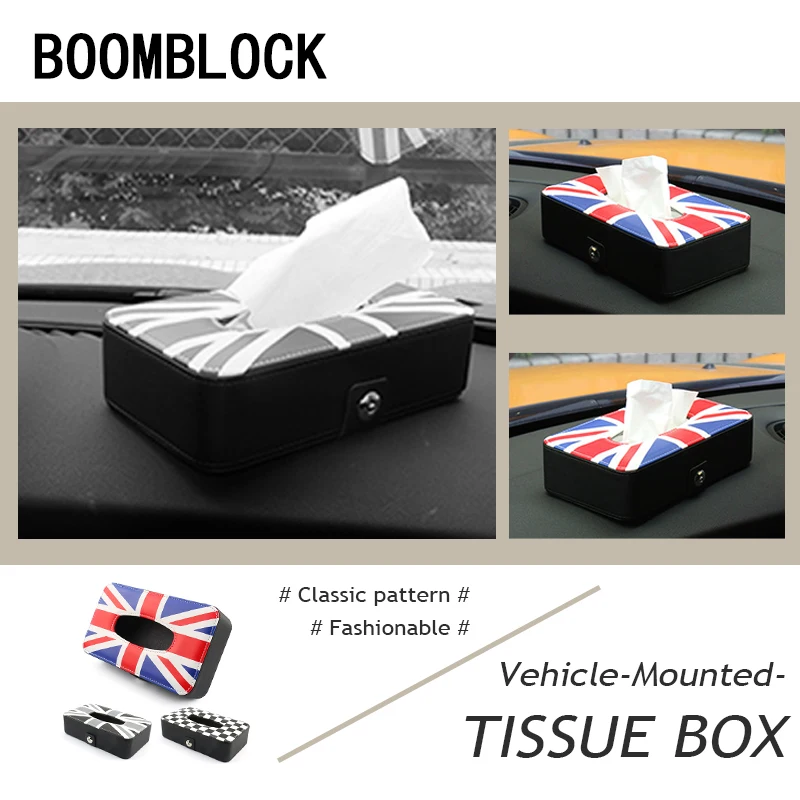 

Auto Car Styling PU Leather Tissue Box Interior Paper Case Holder Organizers Home Office Decorative Stowing Tidying Accessories