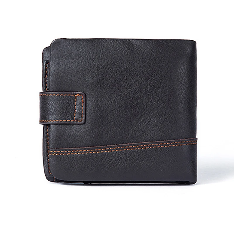 Мягкий кошелек из натуральной кожи мужской бумажник с монетницей маленькие