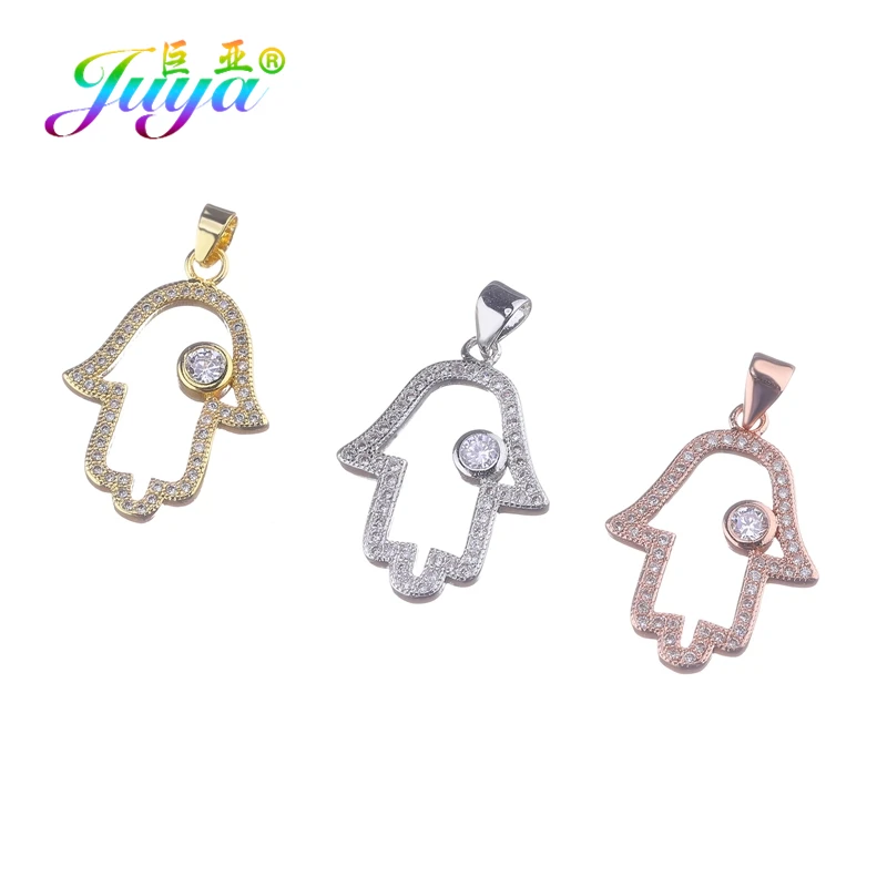 Турецкий материал для ювелирных изделий Juya DIY микрозакрепка из циркония Хамса