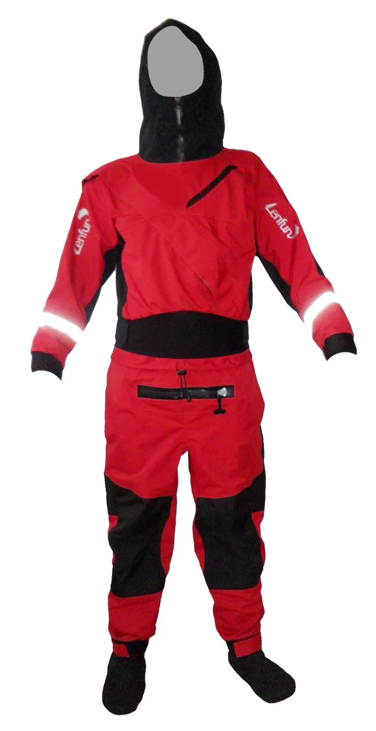 Полный сухой костюм передний Tizip введите молнии с капюшоном drysuit, сухие костюмы для белой воды, каяк, парусный спорт, рыбалка