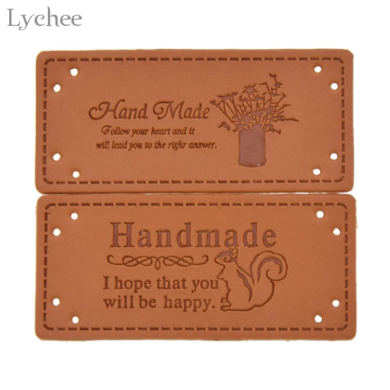 Этикетки для одежды Lychee Life из искусственной кожи 5 шт.|tags for clothes|leather taghandmade label |