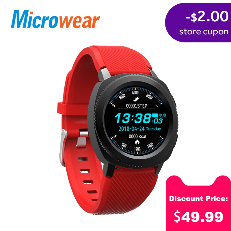 Microwear L2 Смарт часы MTK2502 Smartwatch IP68 Водонепроницаемый телефонными разговорами через