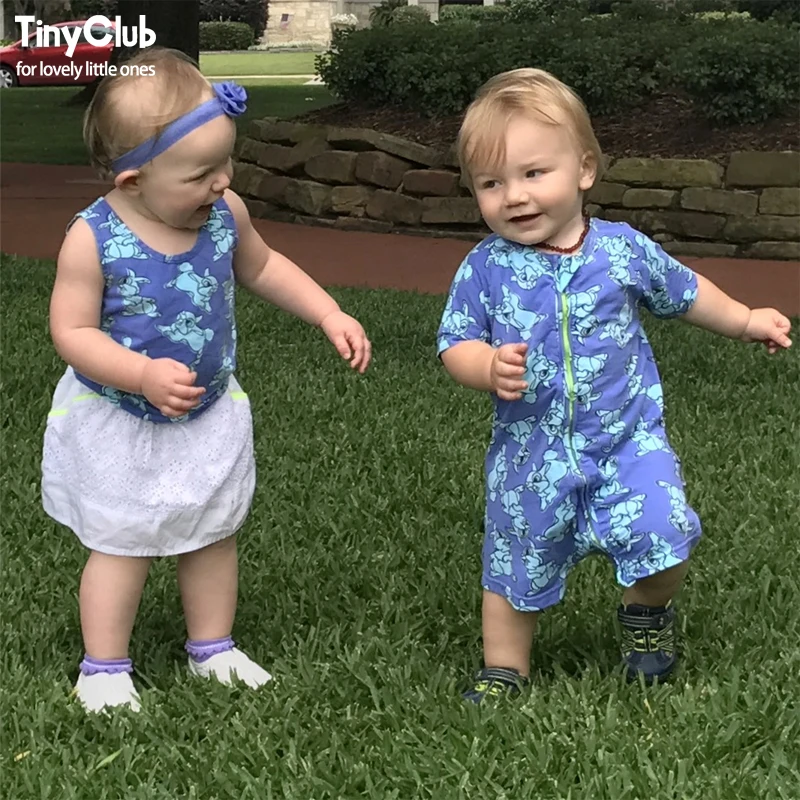 Младенческой Летнее платье с героями мультфильмов детские ползунки Одежда для