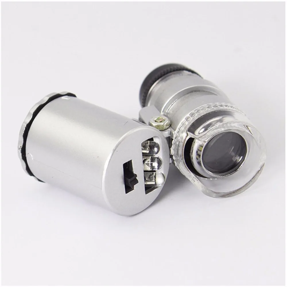 Абсолютно Новый 60x ручной мини-микроскоп Лупа ювелира с светодиодный подсветкой |