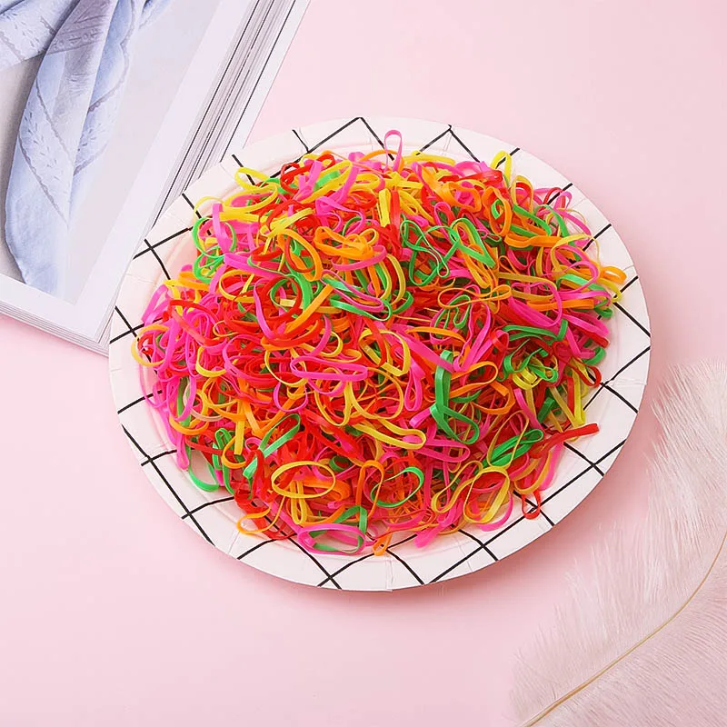 Colorful 1 500pcs 1000 шт./лот, большой круг, одноразовые, для взрослых и детей, ТПУ, резинка для хвоста, резинка для волос, кольцо для волос для девочки, головной убор для девочки - Цвет: Colorful 1 500pcs
