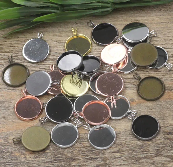 Пустая круглая гладкая безель с подвеской стеклянная фурнитура для изготовления