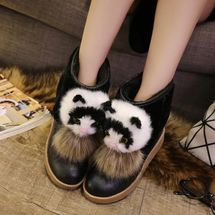 2017 новый зимний снег сапоги женские низкие ботинки снега теплый помощь волосы