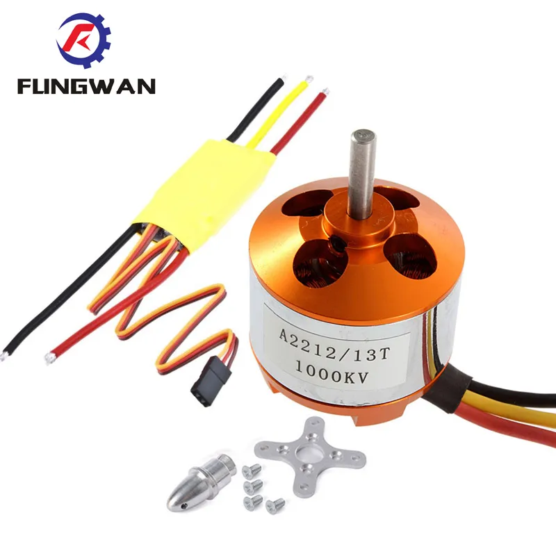 1 комплект A2212 13T 2212 930KV 1000KV 1400KV 2200KV бесщеточный двигатель 30A ESC для F450 F550 RC | Отзывы и видеообзор