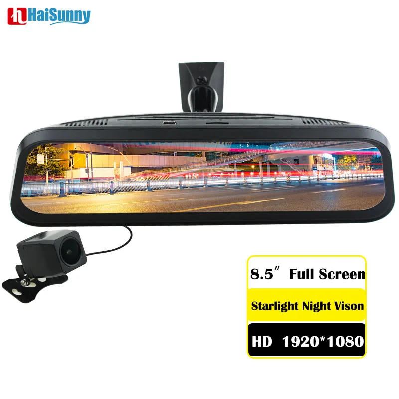 HaiSunny 1080P двойной объектив 8 5 &quotпаровое зеркало заднего вида монитор DVR для Toyota