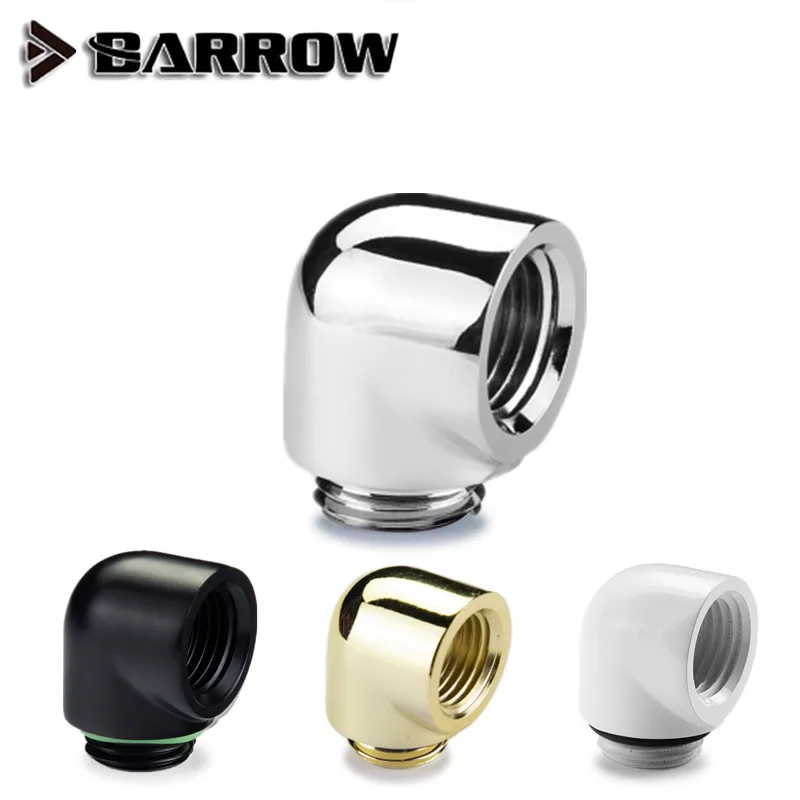 Barrow Brass черный белый серебристый резьба G1/4 дюйма 90 градусов адаптер для водяного