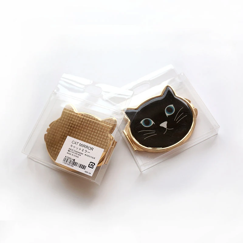 Компактное зеркало для макияжа с милым котом карманное косметическое ручное