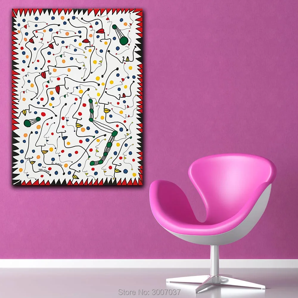 Ручная роспись маслом настенное искусство Yayoi Kusama Женская картина на холсте