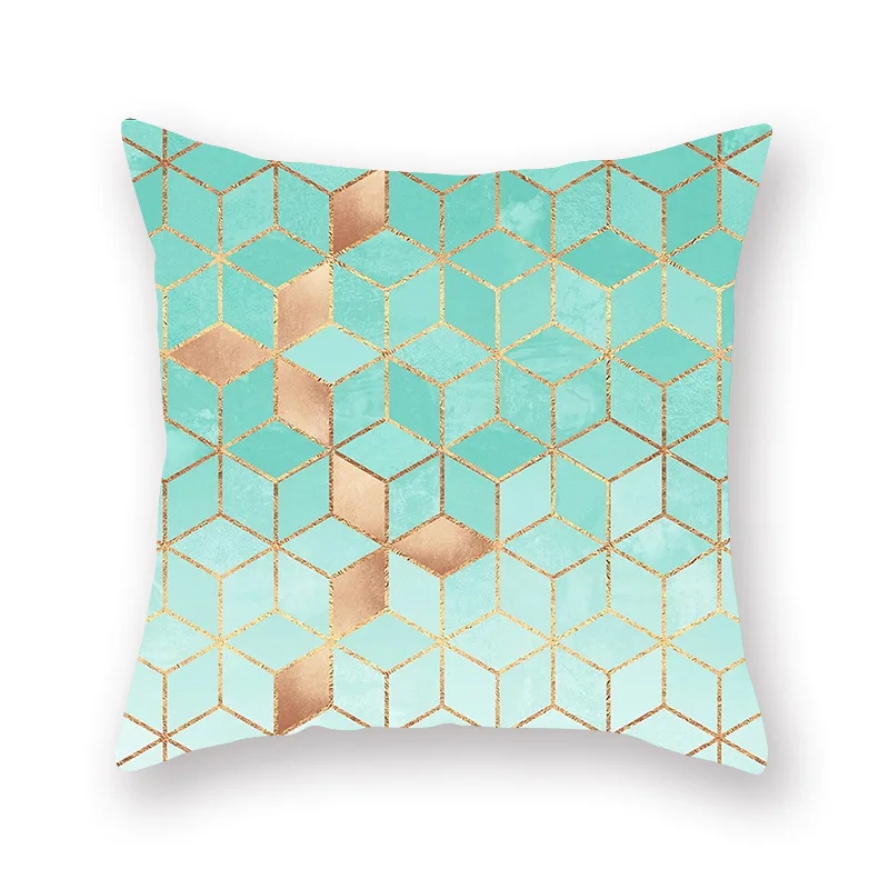 Наволочка для подушки с геометрическим рисунком домашний декор мягкая бархатная