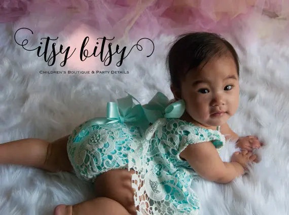 Детское платье топ с кружевом мятно синее|birthday outfit|first birthday outfitswing top |