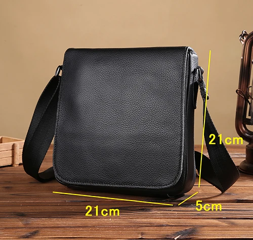 Мужская Наплечная Сумка из натуральной кожи для iPad Mini Милая Черная мягкая сумка