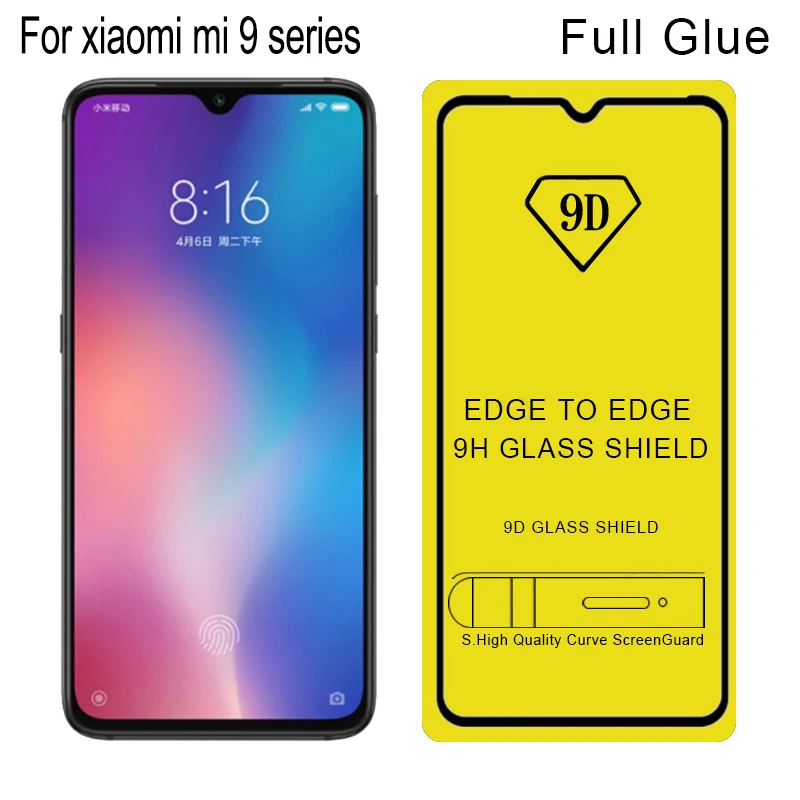 Закаленное стекло 9D для xiaomi 9 t протектор экрана pro Россия 9se 9x mi закаленное
