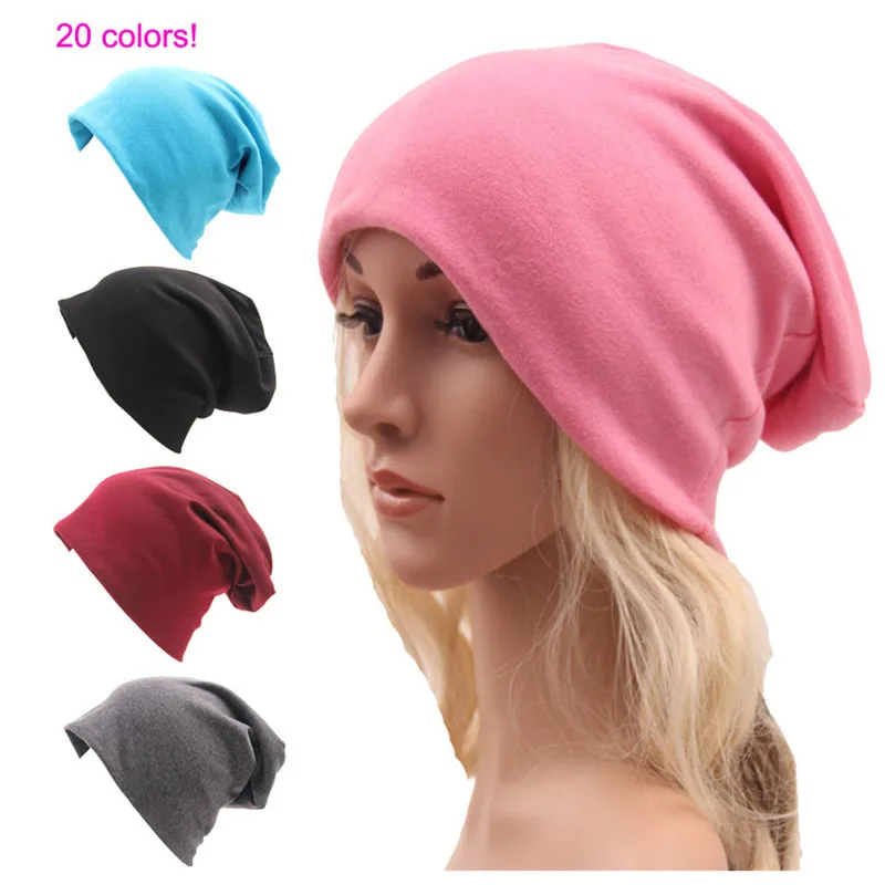 

Solid Color Unisex Knitted Cotton Hat Fashion Casual Men Women Skullies Beanies Hedging Cap Double Layer Fabric Caps Bonnet Hat