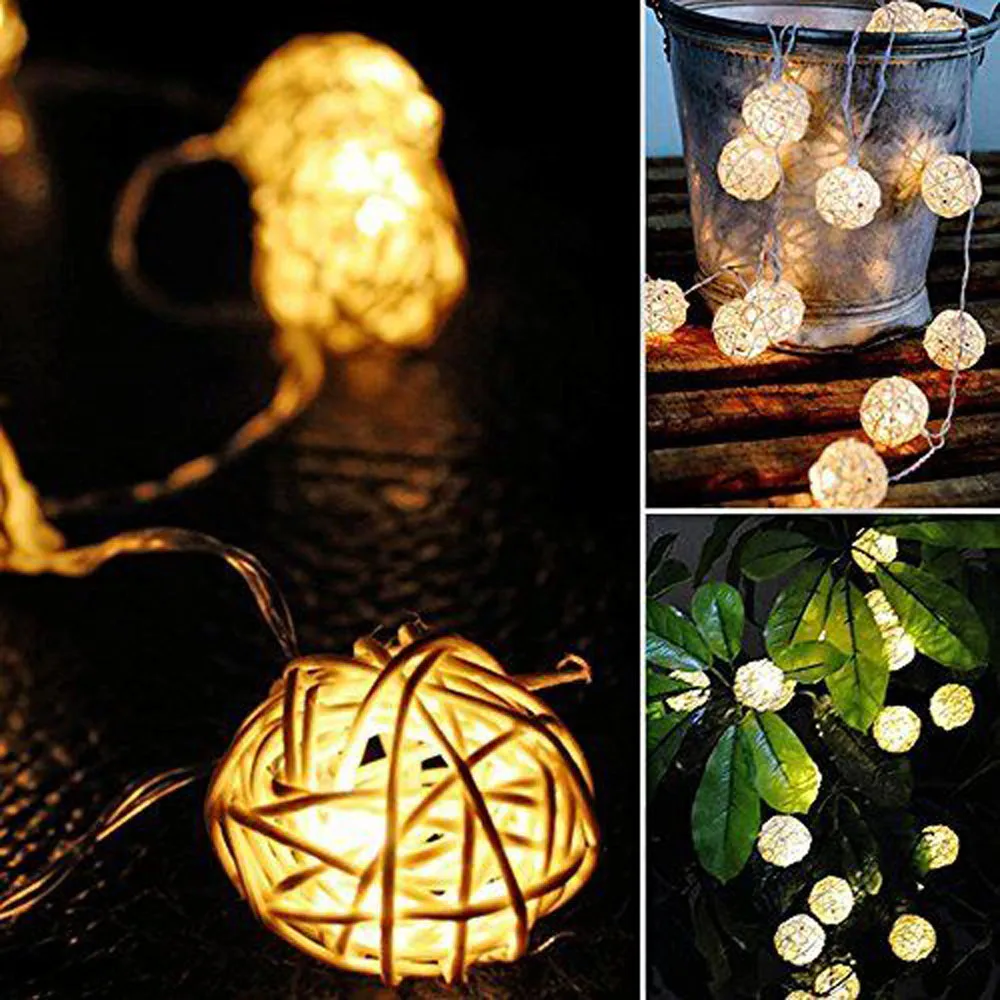 Ротанговые шарики 5 м светодиодная гирлянда новинка веревка лампа для нового