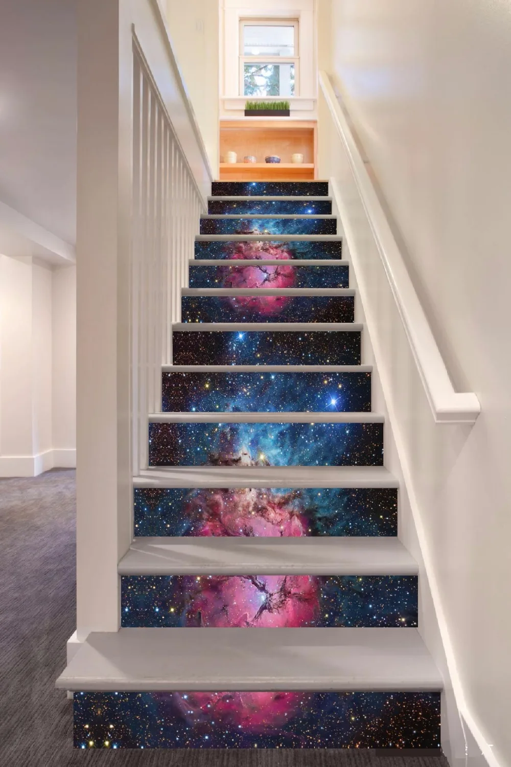 

6pcs/set 18cm x 100cm Dream Star Nebula Pattern Style Stair Sticker Wallpaper LTT006