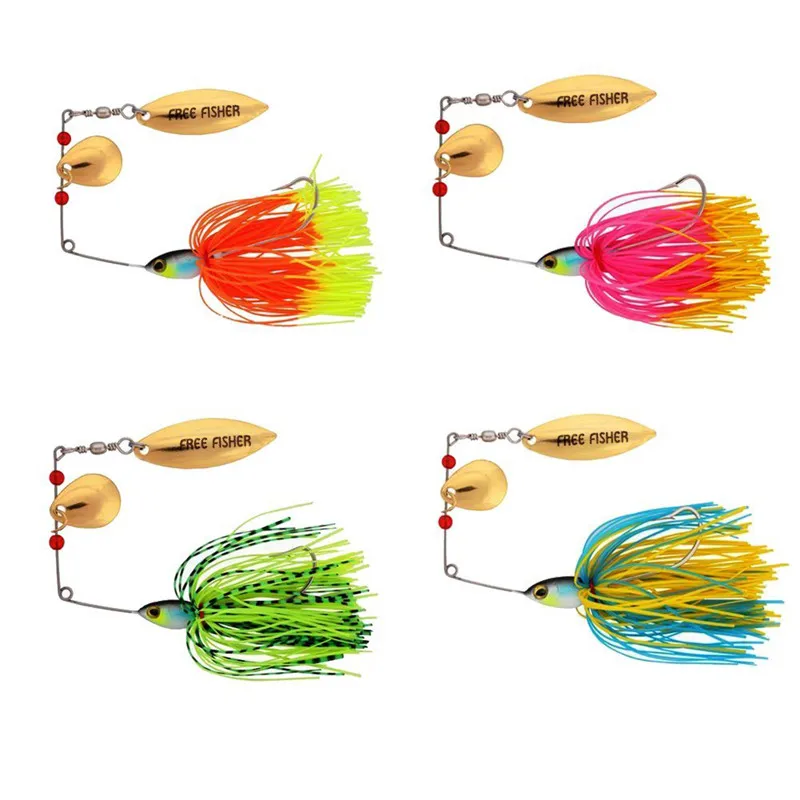 4 шт. рыболовные жесткие Спиннеры блесны приманка на щуку черные желтые розовые