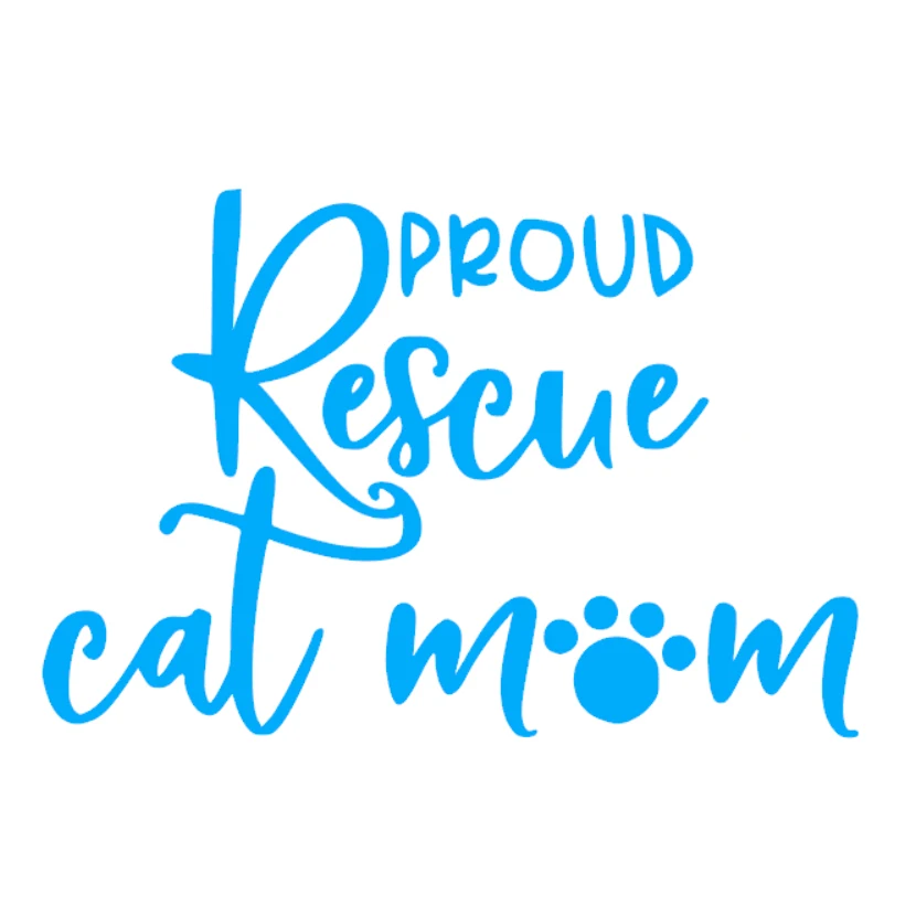 12*8 см наклейка с надписью Proud Rescue Cat Mum на окно автомобиля телефона ноутбука милые