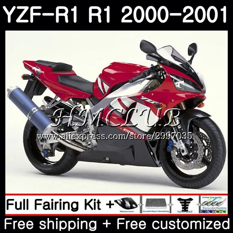 

Body For YAMAHA YZF 1000 Factory red YZF-1000 YZF R1 2000 2001 Frame 19HC.2 YZF-R1 YZF R 1 00 01 YZF1000 YZFR1 00 01 Fairings
