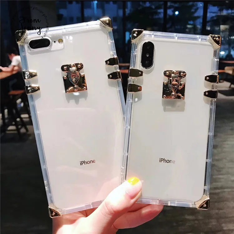 Для iPhone 6 6s чехол роскошный модный прозрачный для телефона 7 8 Plus женский корпус