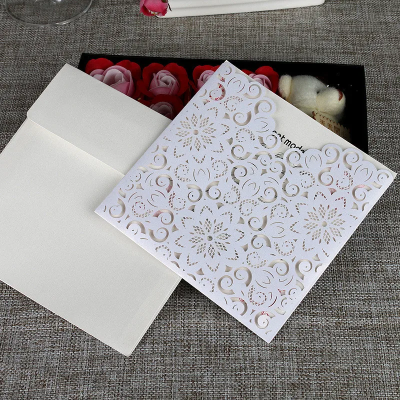 10 штук европейские Элитные свадебные приглашения принадлежности полые идеи с