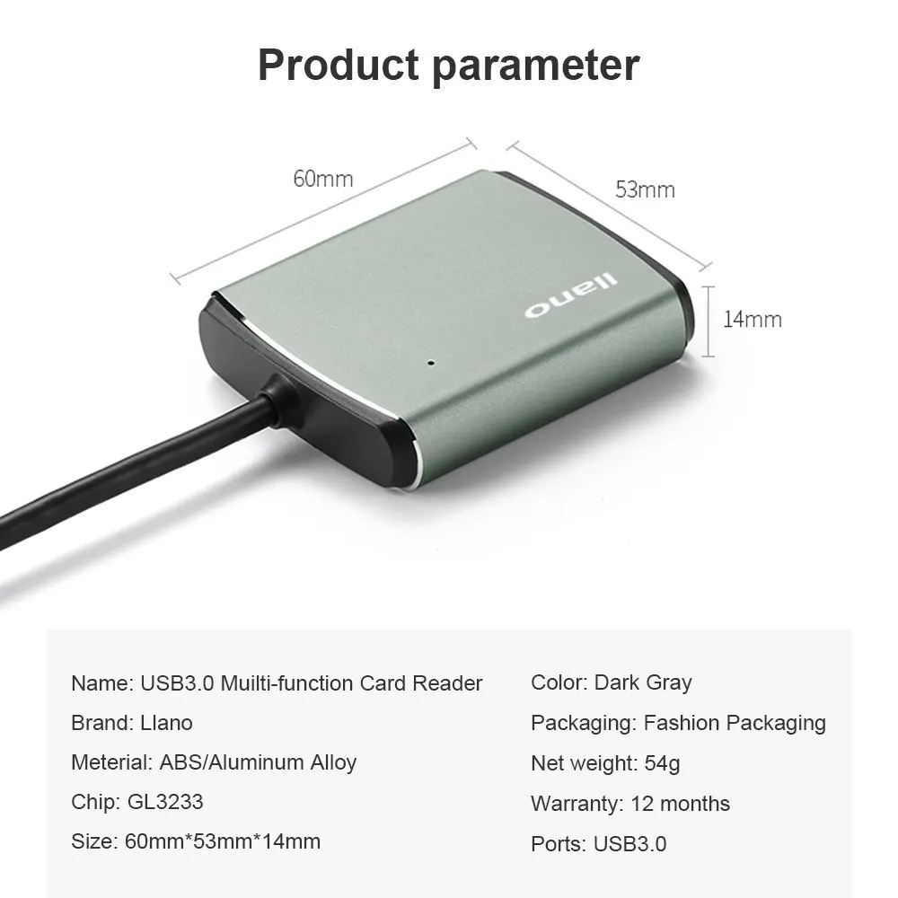 Llano 4 в 1 USB 3 0 устройство для чтения смарт карт флэш памяти TF/SD/MS/CF карты micro SD usb
