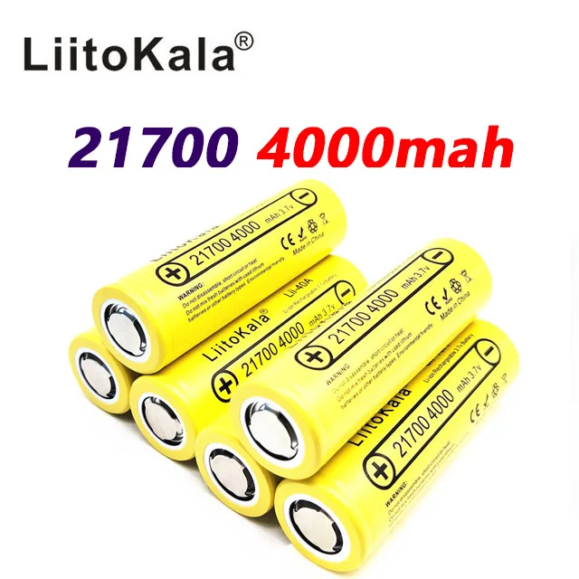 LiitoKala Lii-40A 21700 4000 mah Li-Battery Ni 3 7 V 40A для электронной сигареты Mod / Kit скорость загрузки