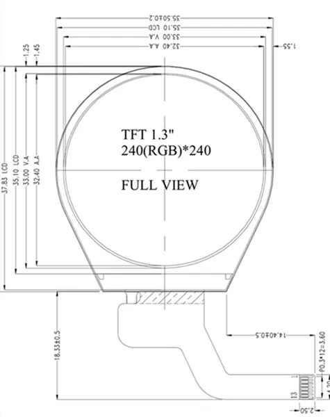 Ips 1,3 дюймов 13PIN SPI TFT lcd цветной круглый экран ST7789 Привод IC 240(RGB)* 240