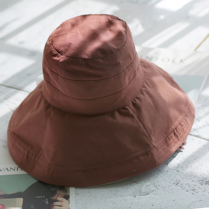 Large Brim Foldable Summer Hats For Women Cotton Flower UV Protect Visor Beach Sun Hat Sonnenhut | Аксессуары для одежды