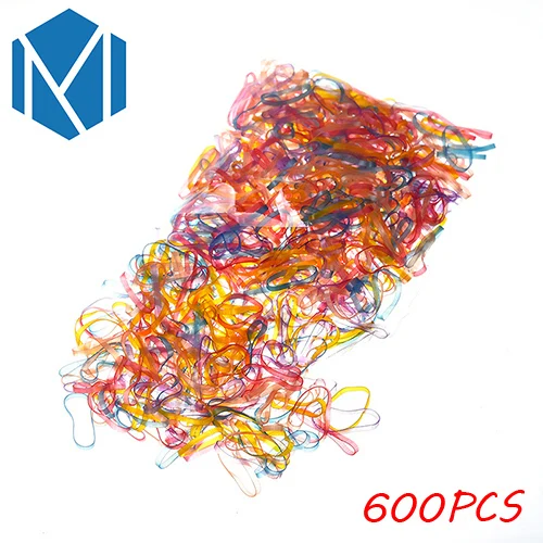 M MISM 1 упаковка = 600/2000 шт Девушки ТПУ одноразовые резинки для волос резинки конский хвост держатель прическа красочные резинки для волос аксессуары - Цвет: Colorful Gum