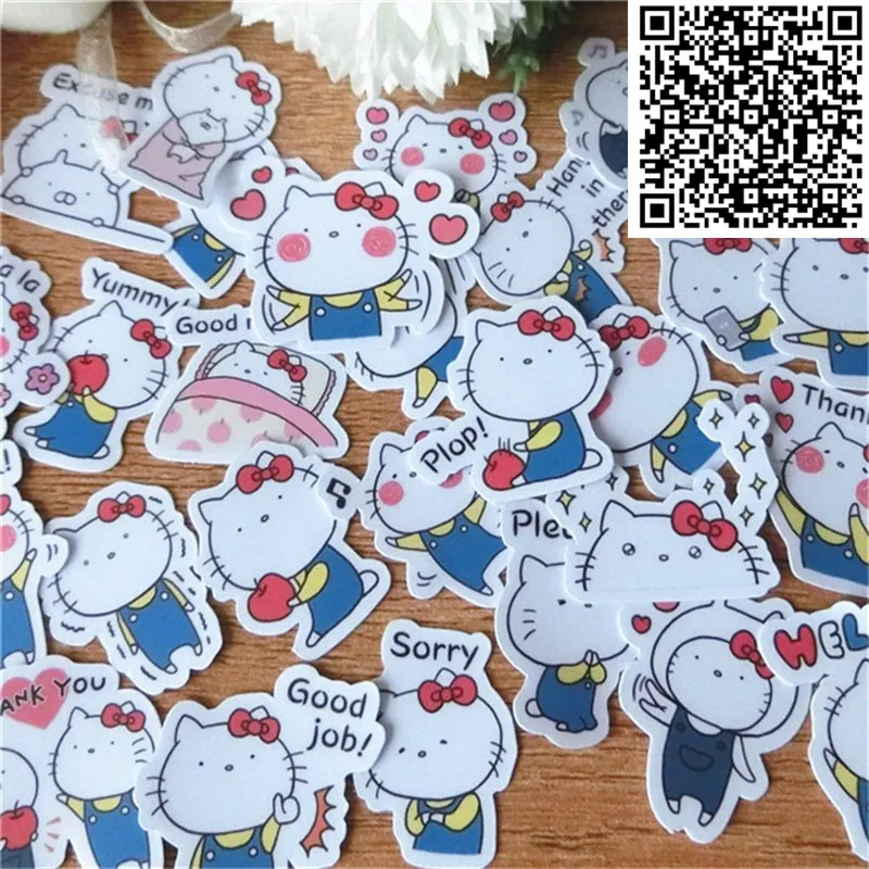38 шт. водонепроницаемые Мультяшные стикеры в виде кота | Дом и сад