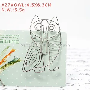 A27 OWL PAPER/NOTE CLIP PRACTICAL/NOVELTY/CREATIVE STAINLESS HAND-MADE ART CRAFTS WEDDING&BIRTHDAY&H
