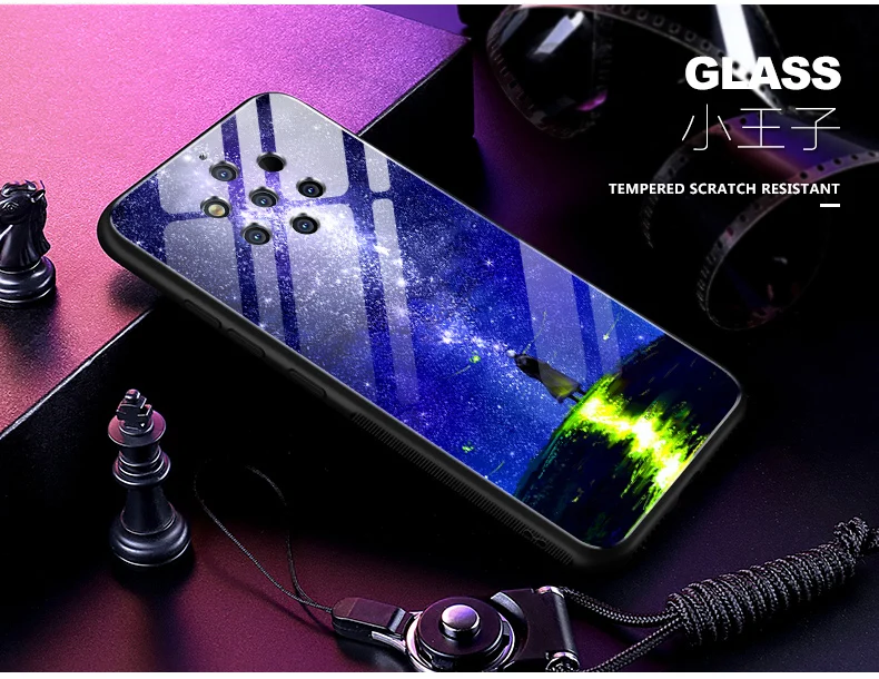 Чехол для Nokia 9 PureView, звездная звезда, закаленное стекло, жесткий чехол для телефона, для Nokia 9, чистый вид, стеклянная оболочка, Nokia9 PureView, сумка