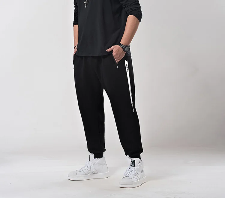 Мужские брюки HMILY черного цвета, повседневные мужские штаны, 5XL 6XL 7XL, Мужские штаны для бега трусцой, спортивные штаны для мужчин