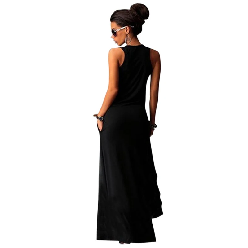 Rogi Summer Women Beach Dress Vintage Cat Print Bodycon Party Dresses Sexy Sleeveless Long Tank Boho Vestidos Largos Mujer | Женская