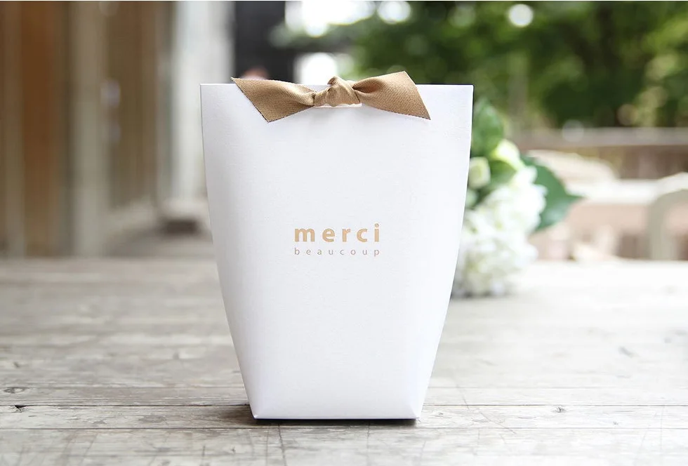 Романтический крафт-бумажный пакет, бронзированный французский "Merci", спасибо, Подарочная коробка, посылка, для свадебной вечеринки, конфетные пакеты, спасибо подарок