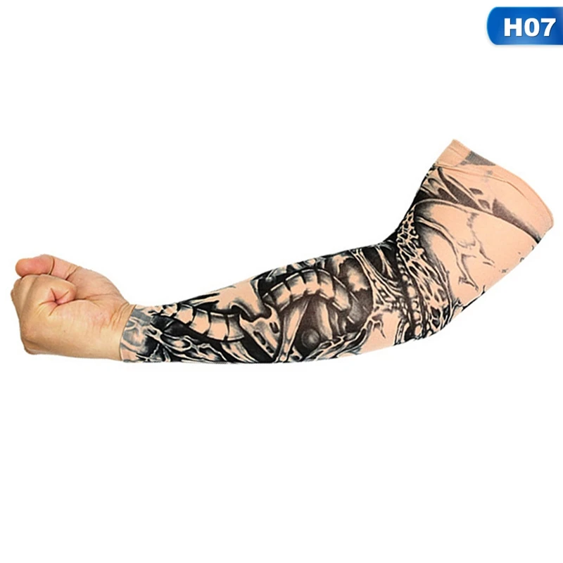 1PC Cycling Sports Tattoo Sleeves Cool Arm Sleeves Cycling Running Arm Warmer Sport Elastic Oversleeve Arm Warmers