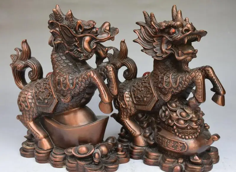 9 "Китайский Белоснежный мрамор из бронзовая фигурка для привлечения богатства