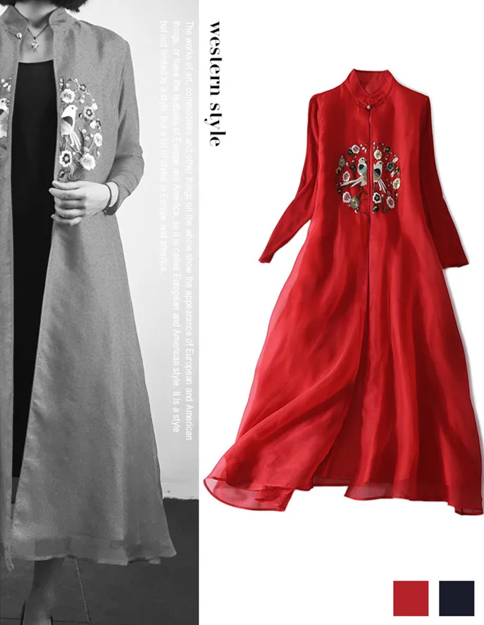 2018 весеннее женское шелковое пальто с длинным рукавом и стоячим воротником