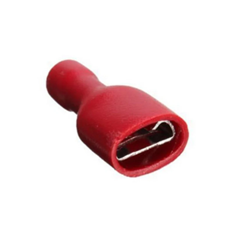 100 шт Красный изолированный Spade электрический соединитель клеммы мужской/женский