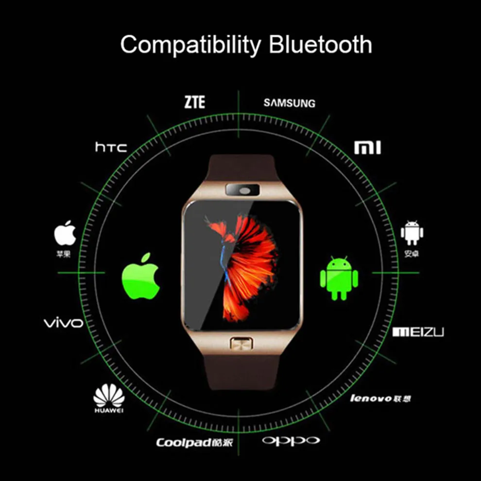 Bluetooth Smart Watch DZ09 Wearable Wrist Phone Relogio 2G SIM TF Card For Iphone Samsung Android smartphone PK GT08 A1 | Электроника