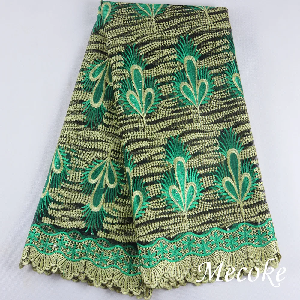 Лучшая африканская кружевная ткань 2017 зеленые нигерийские кружева с вышивкой