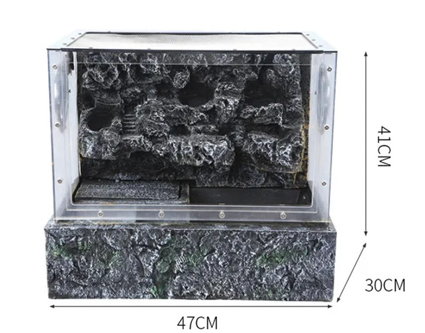 medium Vivarium Paludarium аквариумная черепаха танк с фоном UVA светильник греется платформа тропический лес комплект с кирпичным узором база - Цвет: medium